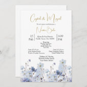 Blume-Hochzeitseinladung in Spanisch Einladung (Vorne/Hinten)