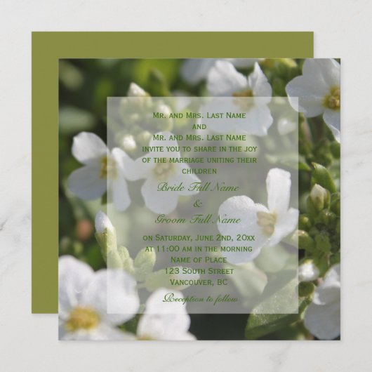 Blume Hochzeitsfeier Einladung (Vorne/Hinten)