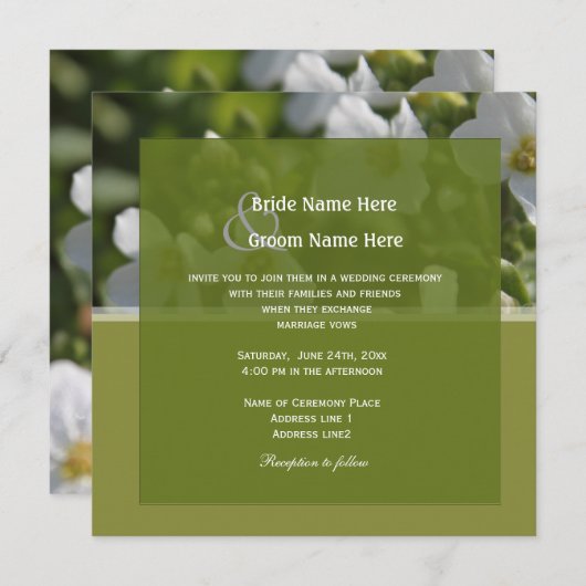 Blume Hochzeitsfeier Einladung (Vorne/Hinten)