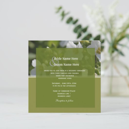 Blume Hochzeitsfeier Einladung (Stehend Vorderseite)