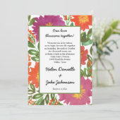 Blume Hochzeitsfeiern Einladung (Stehend Vorderseite)
