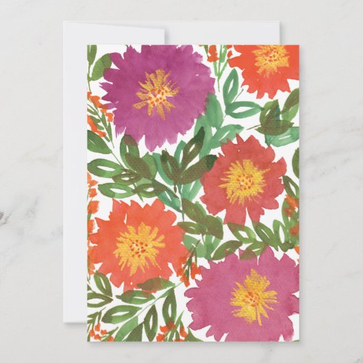 Blume Hochzeitsfeiern Einladung (Rückseite)