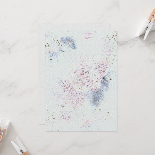 Blume Hochzeitsfeiern Einladung zum Aquarellpapier (Vorderseite/Rückseite Beispiel)
