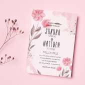 Blume Hochzeitsfeiern in Rosa Einladung