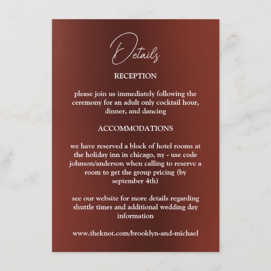 Blume Hochzeitskarte Begleitkarte (Vorderseite)