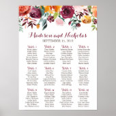 Blume Hochzeitskarte, orange rosa Poster (Vorne)