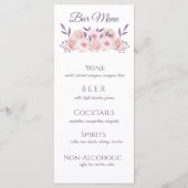 Blume-Hochzeitsmenü: Menükarte (Rückseite)