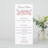 Blume-Hochzeitsmenü: Menükarte (Stehend Vorderseite)