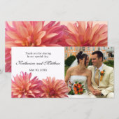 Blume Hochzeitspinke und Coral Dahlia Dankeskarte (Vorne/Hinten)
