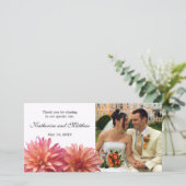 Blume Hochzeitspinke und Coral Dahlia Dankeskarte (Stehend Vorderseite)
