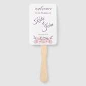 Blume-Hochzeitsprogramm für Aquarell-Rosa Fächer (Vorderseite)