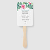 Blume-Hochzeitsprogramm für tropische Hibisken Fächer (Rückseite)