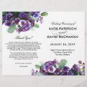 Blume Hochzeitsprogramm für Wasserfarben (Vorderseite)