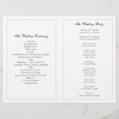 Blume Hochzeitsprogramm. Lila Kirchenfeier (Rückseite)