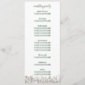 Blume Hochzeitsprogramm Programm (Rückseite)