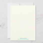 Blume Hochzeitsreise in Türkis Einladung (Rückseite)