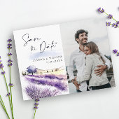 Blume-Hochzeitsszittel für Wasserfarben-Lavendel Save The Date
