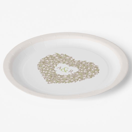 Blume Hochzeitstulips Pappteller (Schrägansicht)