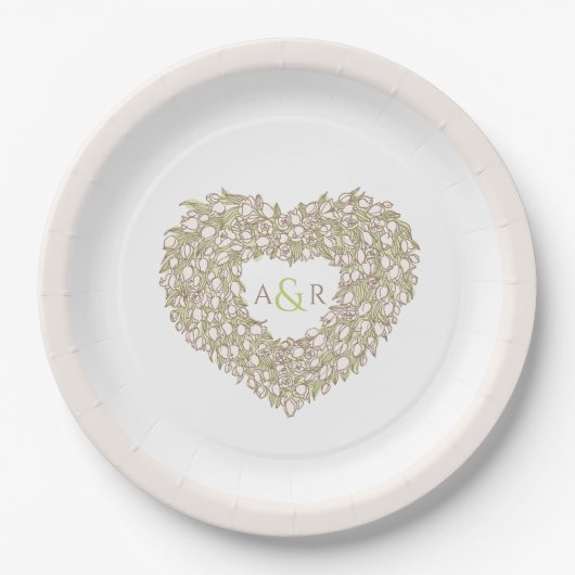 Blume Hochzeitstulips Pappteller (Vorderseite)