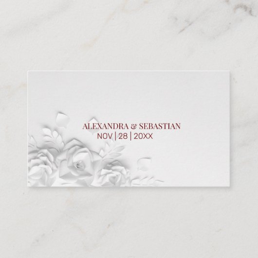 Blume Hochzeitswebsite Beipackkarte Platzkarte (Rückseite)