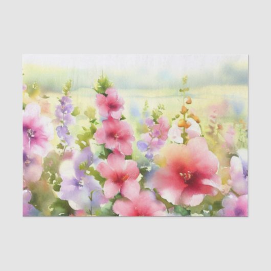 Blume-Hollyhock (D) Seidenpapier (Vorderseite)