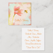 Blume-Honey-Visitenkarte für Wasserfarben Quadratische Visitenkarte (Vorne/Hinten)