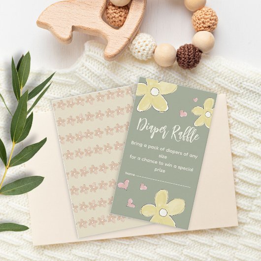 Blume hören Babydusche Girl-Windeln Begleitkarte