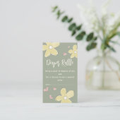 Blume hören Babydusche Girl-Windeln Begleitkarte (Stehend Vorderseite)