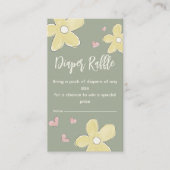 Blume hören Babydusche Girl-Windeln Begleitkarte (Vorderseite)