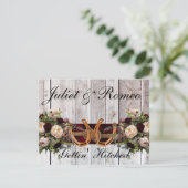 Blume & Horseshoes Burgundy Ribbon Wedding (Stehend Vorderseite)