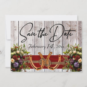 Blume & Horseshoes Red Ribbon Wedding Save The Date