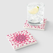 BLUME HÖRT ROTE LIEBE VALENTINE GIFT STONE KÜSTE STEINUNTERSETZER (Seitenansicht)