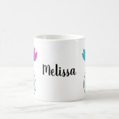 Blume hübscher Glitzer Personalisiert Kaffeetasse (Mittel)