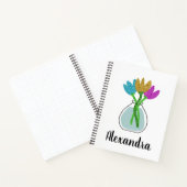 Blume hübscher Glitzer Personalisiert Notizblock (Innenseite)