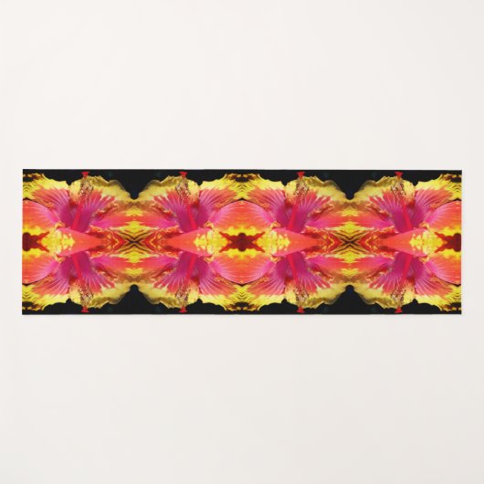 Blume hübscher Hibisken Nah Abstrakt Yogamatte (Vorderseite (Horizontal))