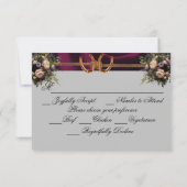 Blume & Hufeisen, Lila Hochzeit RSVP Karte (Rückseite)