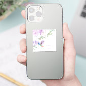 Blume Hummingbird Bird Aufkleber (Telefon)