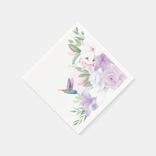 Blume Hummingbird Bird Dank Serviette (Ecke)