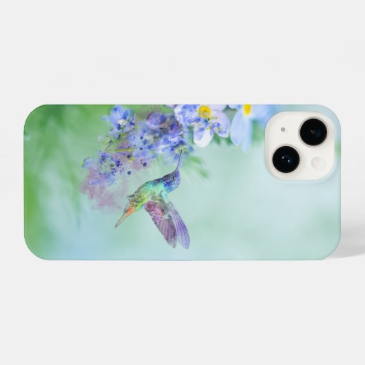 Blume Hummingbird Bird Garden iPhone Hülle (Rückseite (Horizontal))