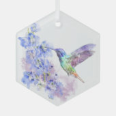 Blume Hummingbird Bird Ornament Aus Glas (Vorderseite)