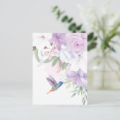 Blume Hummingbird Bird Postkarte (Stehend Vorderseite)