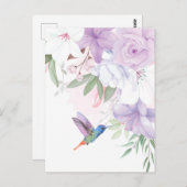 Blume Hummingbird Bird Postkarte (Vorne/Hinten)
