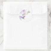 Blume Hummingbird Bird Runder Aufkleber (Tasche)
