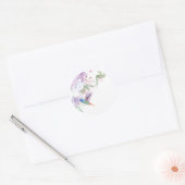 Blume Hummingbird Bird Runder Aufkleber (Umschlag)