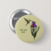 Blume Hummingbird Iris Button (Vorne & Hinten)