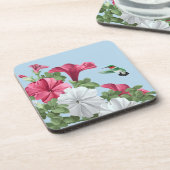 Blume Hummingbird und Petunia Untersetzer (Linke Seite)