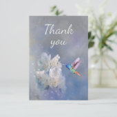 Blume Hummingbird und Weißgarten Dankeskarte (Stehend Vorderseite)