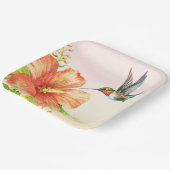 Blume Hummingvogel und Hibiskus Pappteller (Gewinkelt)