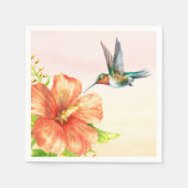 Blume Hummingvogel und Hibiskus Serviette (Vorderseite)