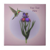 Blume Hummingvogel und Iris Fliese (Vorderseite)